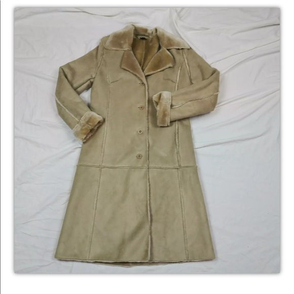 Brandon Thomas Jackets & Blazers - Brandon Thomas Faux Shearling tan king coat S